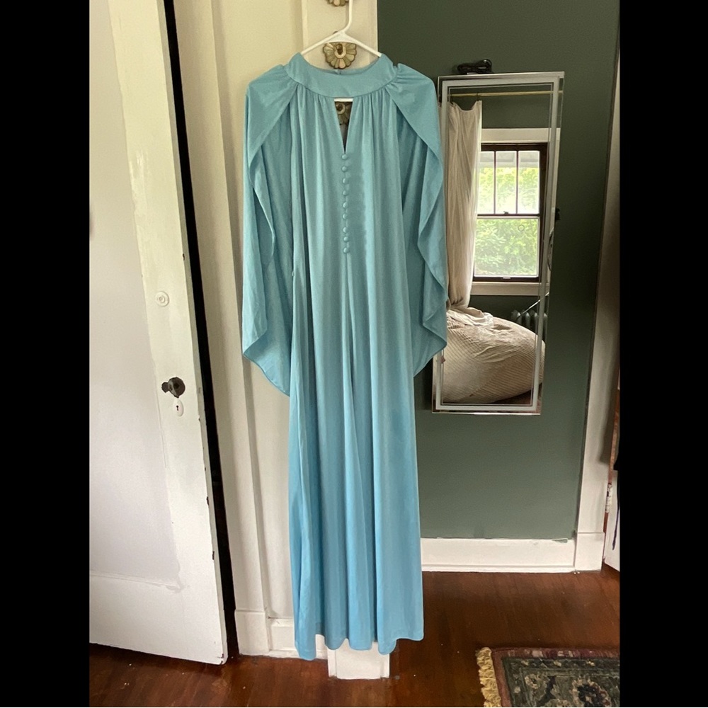 Vintage Formal 1970s Cape Dress